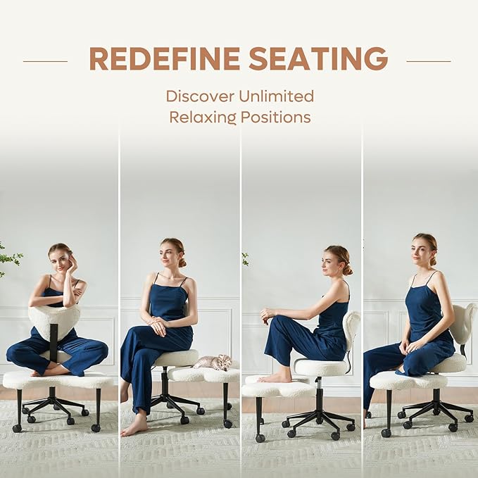 Pinmoco Ergonomic Cross Legged Chair, 360° Swivel Meditation Chair - Image 6
