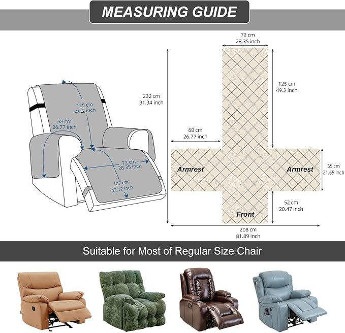 100% Waterproof Recliner Chair Cover, Recliner Chair Covers - Image 3