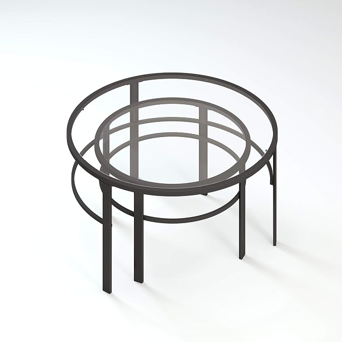 Henn&Hart Round Nested Coffee Table in Blackened Bronze, Coffee Table coffee - Image 4