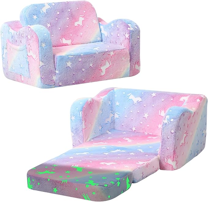 MeMoreCool Glowing Rainbow Unicorn Kids Chair by MeMoreCool