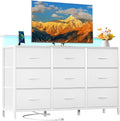 DUMOS TV Stand Dresser with 9 Fabric Drawers and Open Shelves, Entertainment by DumosLifestyle