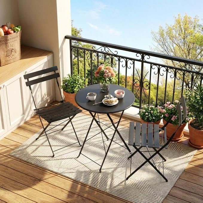 GarveeLife Outdoor Metal Bistro Set, 3-Piece Patio Furniture Set by GarveeLife