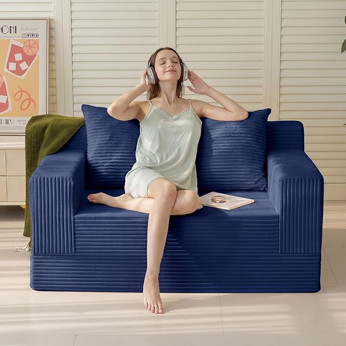 Erament Boneless Loveseat Convertible Sofa Bed, Folding Floor Futon Sleeper - Image 2