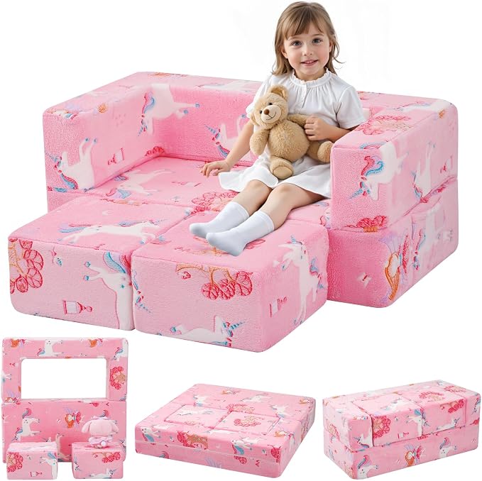 MeMoreCool Modular Kids Couch, Glow Play Toddler Couch by MeMoreCool