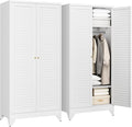 Letaya Armoire Wardrobe Closet, Hanging Rod Clothing Storage Cabinets by LetayaMetalCabinets