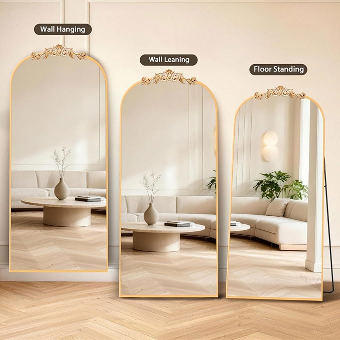 MISSDAY Vintage Baroque Full Length Mirror, Full Metal Frame Stand Up Retro - Image 7