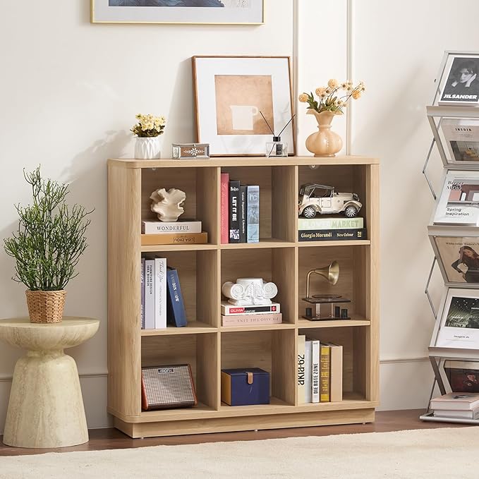 Joaxswe 9 Cube Storage Book Shelf, Modern Floor Standing 3-Tier Cubby Bookcase - Image 7