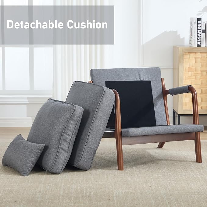 ANJ Mid Century Modern Accent Chair, Lounge Reading Armchair - Image 4