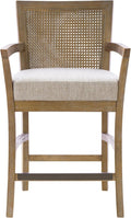 Madison Park Bar Stool with Rattan Back, Wood Counter Height Barstools by MADISONPARK
