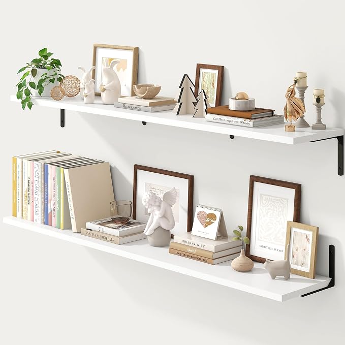 Fun Memories Deep Floating Shelves, 55W x 8D Floating Shelves Set of 2 by FunMemories