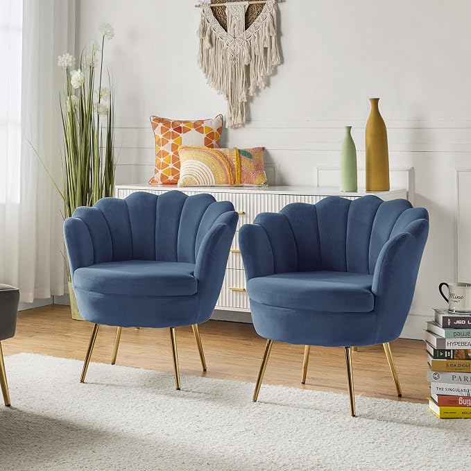 HULALA HOME Modern Velvet Accent Chairs Set of 2 by HULALAHOME
