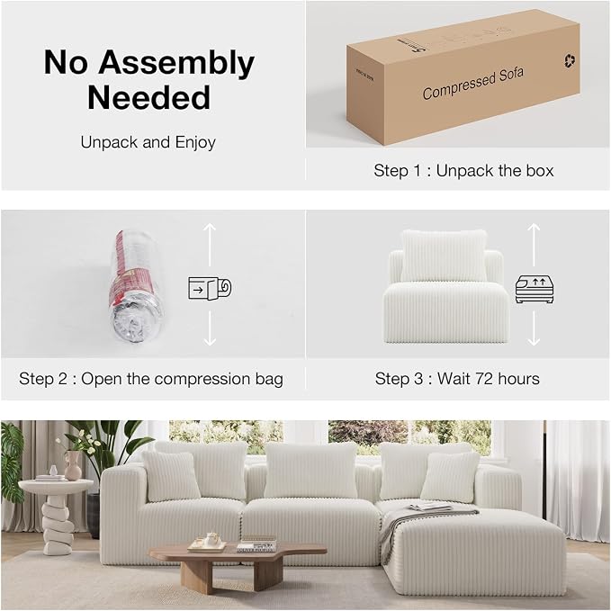 Novilla 70.8" Modular Sectional Sofa, Modern Cloud Sectional Couch - Image 4