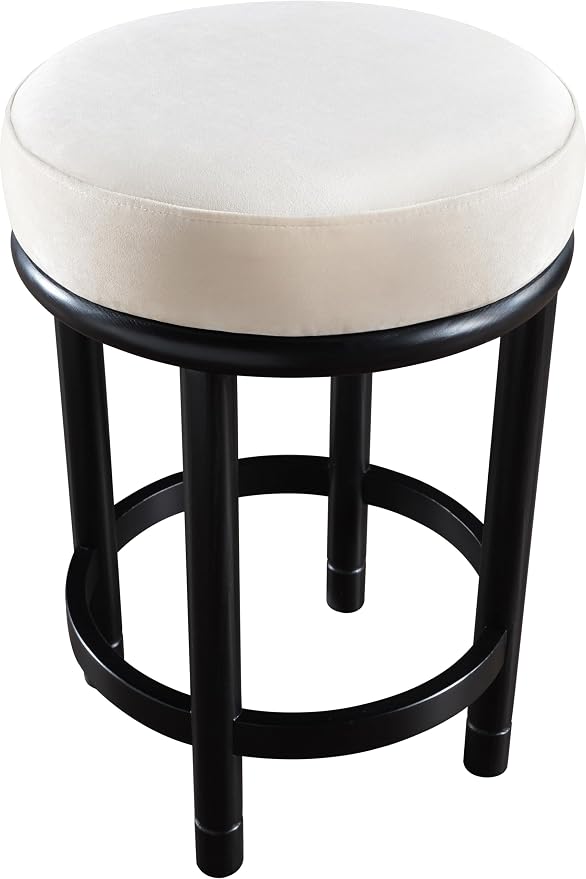 Meridian Furniture 977Cream-C Monette Collection Art Deco Counter Stool - Image 6