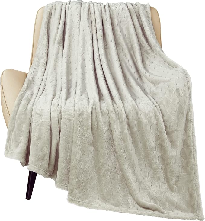 TOONOW Fleece Blanket Textured Fuzzy Plush Throw Blanket Twin Size 60" x 80" by TOONOW