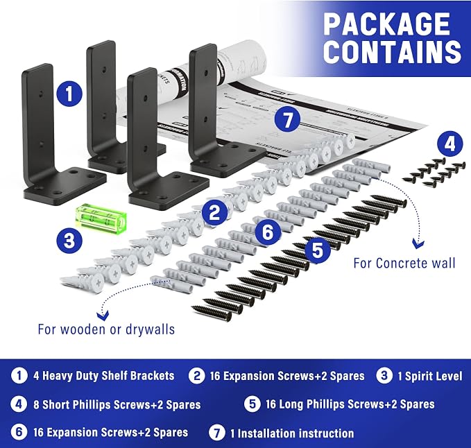 Goovilla Shelf Bracket, Heavy Duty Floating Shelf Brackets 4 inch Long - Image 7