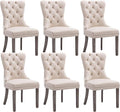 KCC Velvet Dining Chairs Set of 6, Upholstered High-end Tufted Dining Room Chair by KCC
