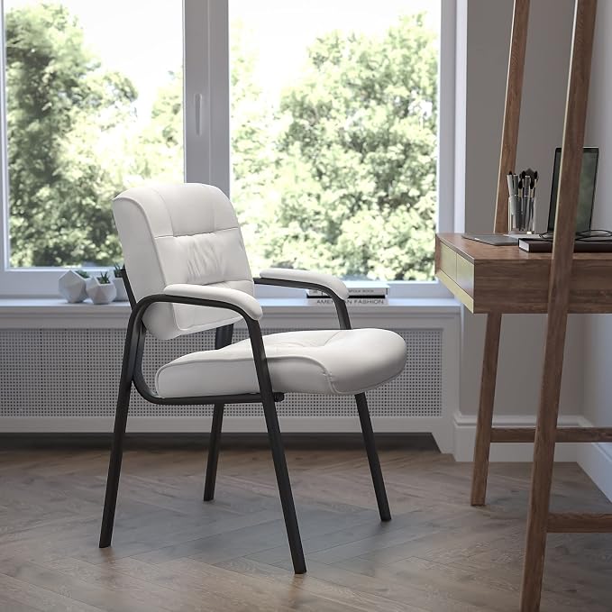Flash Furniture Haeger White LeatherSoft Executive Side Reception Chair - Image 2