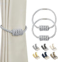 BEL AVENIR Magnetic Curtain Tiebacks, Decorative Drapery Holdbacks Modern Woven by BELAVENIR