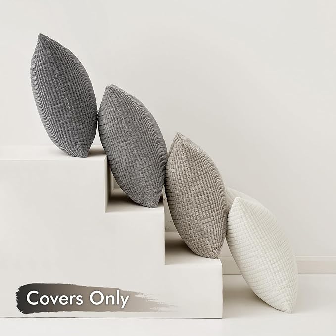 MIULEE Timeless Neutral Pillow Covers 20x20 Inch Set of 4 Mid Century Modern - Image 5