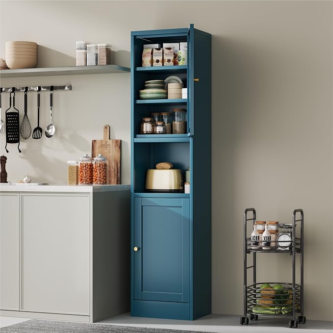 YAUWOH 2-Door Metal Storage Cabinet, Tall Slim Pantry Organizer - Image 8