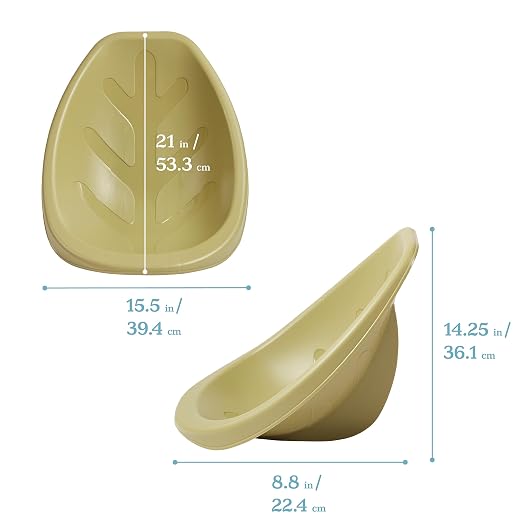 ECR4Kids Plastic Leaf Scoop Floor Rocker Seat, Classroom Furniture, Fern Green - Image 3