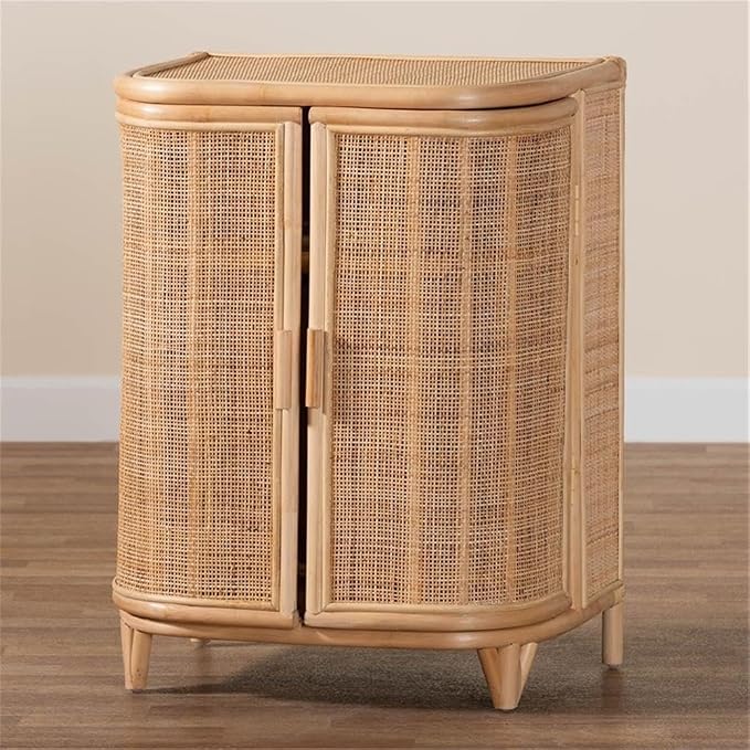 bali & pari Yanka Bohemian Natural Rattan Storage Cabinet - Image 10