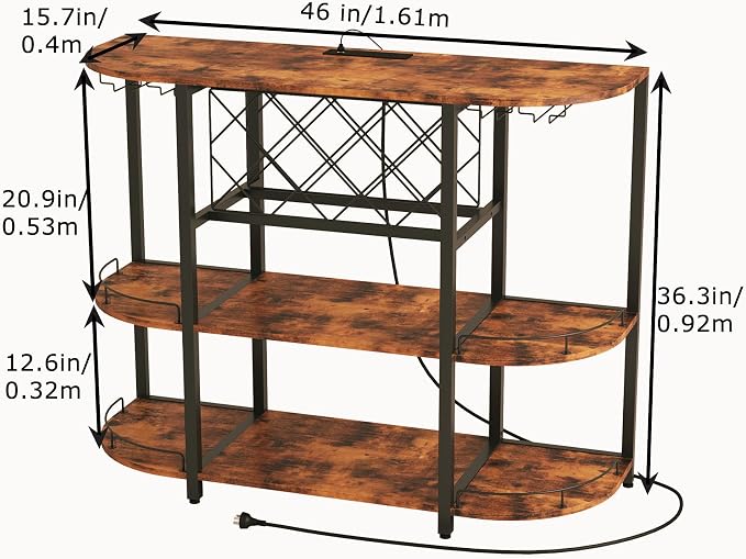 ZOPEND 3-Tier Wine Bar Cart - Image 2