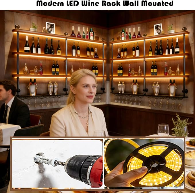31.4in Wall Mounted Wine Rack - Image 4