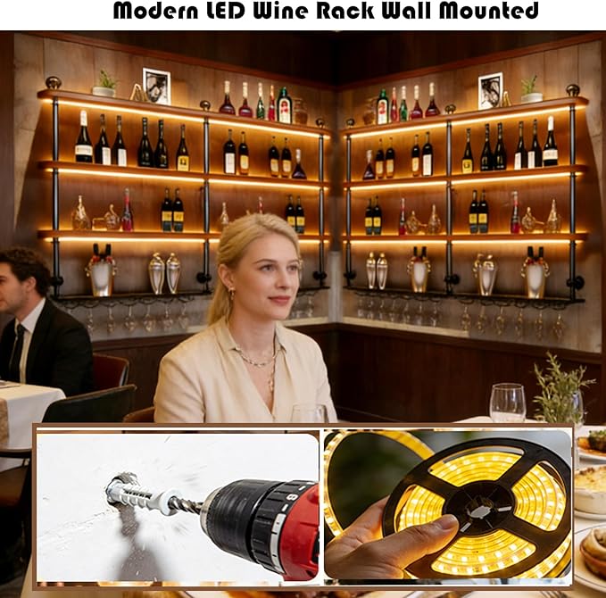 47.2in Wall Mounted Wine Rack - Image 4