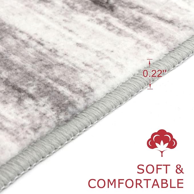 KOZYFLY 3x8 Ft Rug Modern Ombre Runner Rug - Image 2