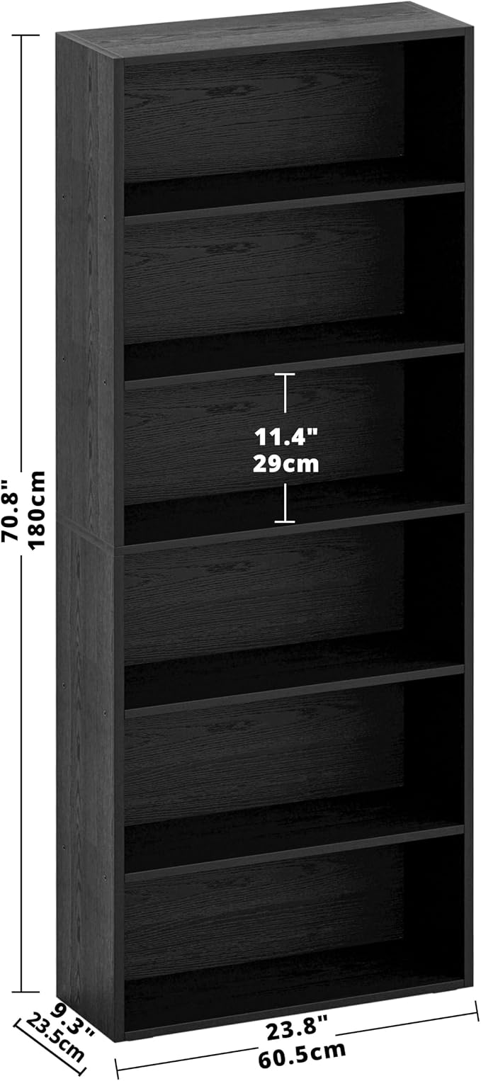 IRONCK Bookshelves and Bookcases Floor Standing 6 Tiers Display Storage Shelves - Image 3