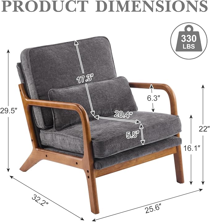 Karl home Mid Century Modern Accent Chair - Image 2
