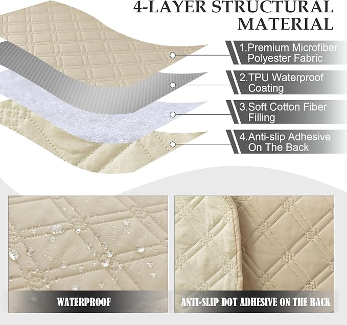 Genina Sofa Armrest Cover, Anti-Slip Armchair Slipcovers - Image 5