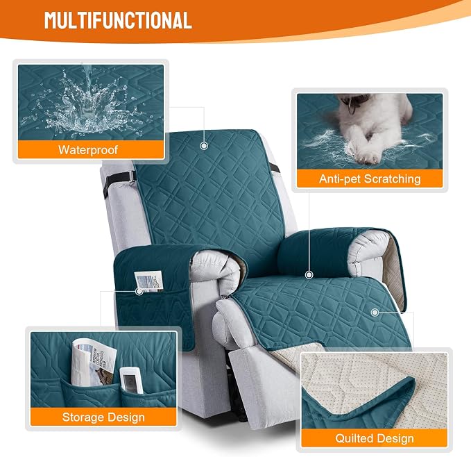 VANSOFY 100% Waterproof Recliner Chair Covers, Recliner Cover Non-Slip Dog - Image 7