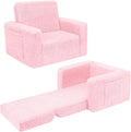 SLIGUY Toddler Couch Convertible Sofa to Lounger Pull Out Couch Sherpa Cover by SLIGUY
