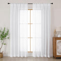Chyhomenyc Semi Sheer Curtains 84 Inches Long 2 Panels Set, Light Filtering by Chyhomenyc