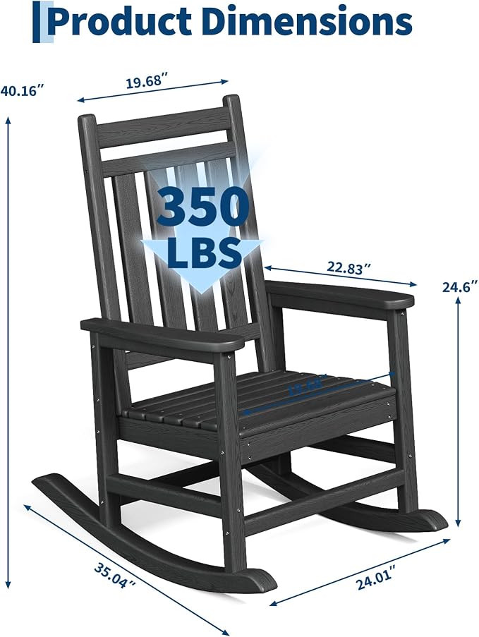 GarveeLife Rocking Chair Outdoor Set of 2 - Image 2