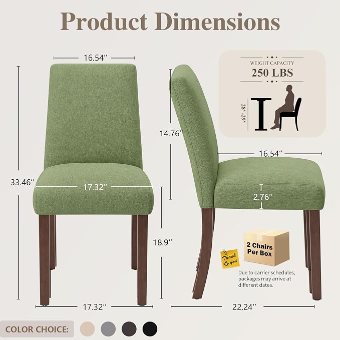 Dining Chairs Set of 4, Modern Dining Room Chairs - Image 2