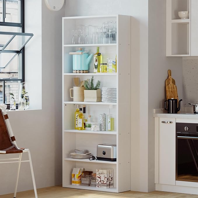 IRONCK Bookshelves and Bookcases Floor Standing 6 Tiers Display Storage Shelves - Image 5