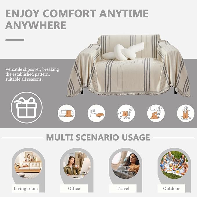 DREAMINGO Armchair Cover Washable Chenille Sofa Protector - Image 3