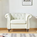 Living Room Chair, Modern Leather Chesterfield Sofa Chair, Mid Century Single by RUSTYER