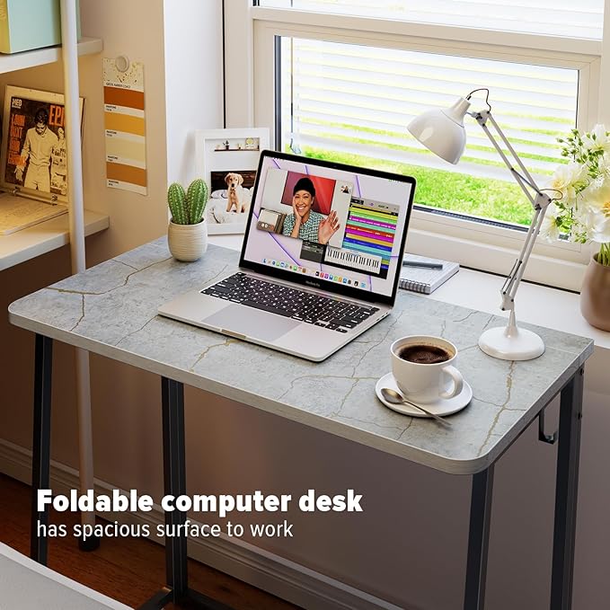 WOHOMO Small Foldable Computer Desk Writing Study Desk Easy Assembly - Image 3