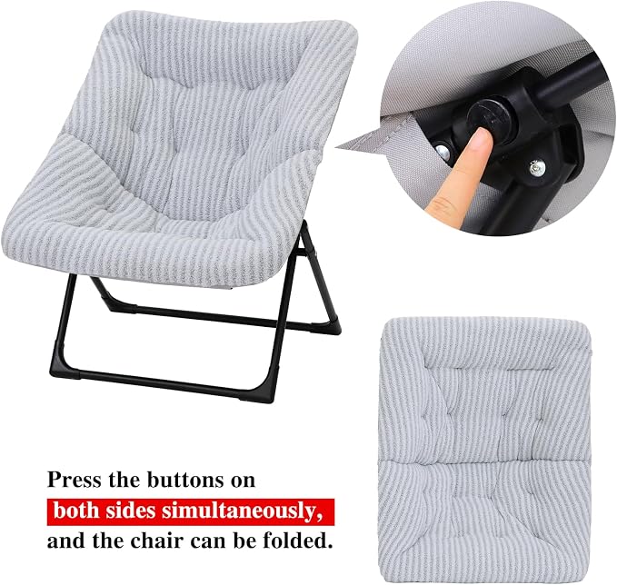 Comfy Saucer Chair for Adults, Soft Faux Fur Bedroom Chair, Accent Dorm Chairs - Image 7