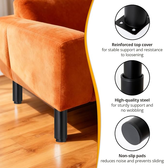 4-piece Adjustable Furniture Legs Set, Adjustable in Height from 4.72 inches to - Image 6