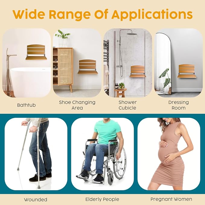 Foldable Shower Chair, Safety Furniture Stainless Steel - Image 5