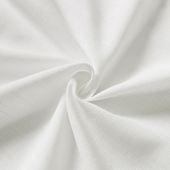 Nanspring Off White Cafe Curtains 45 Inch Length Set 2 Panel Back Tab Pocket - Image 7