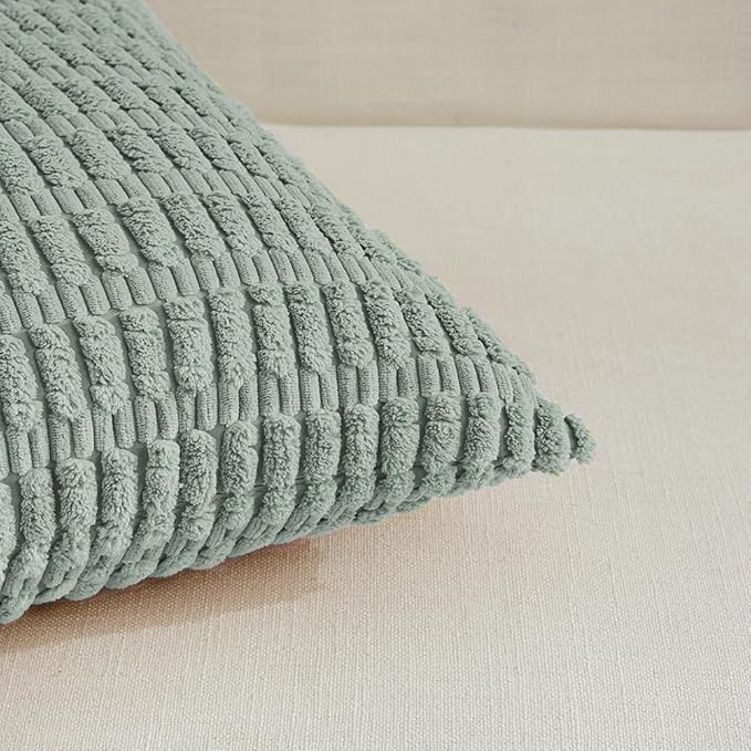 Fancy Homi 4 Packs Grey Blue Decorative Throw Pillow Covers 22x22 Inch - Image 4