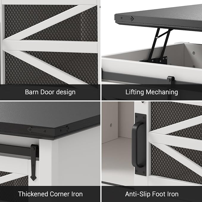 47.2" Lift Top Coffee Table, Hidden Storage Compartment, Lifting Tabletop - Image 5