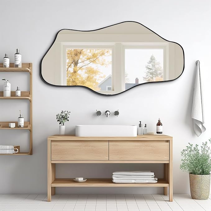 Large Irregular Mirror, Modern Organic Shaped Mirrors - Image 3