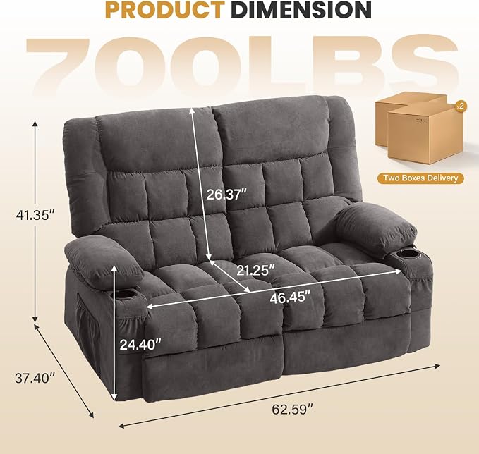 BOSMILLER Reclining Loveseat - Image 2